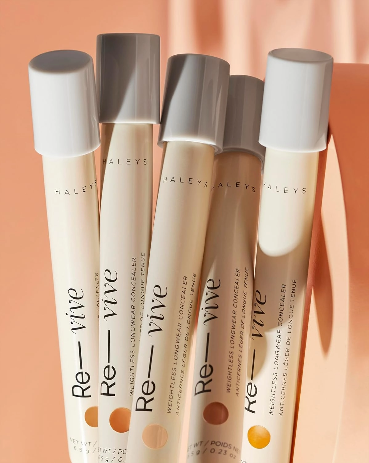 HALEYS Weightless Longwear Concealer (Medium - Warm), Re-vive, Medium to Full Coverage, Gripping Concealer, Fast-setting, All-Day Wear, Spot Concealing, Brightens, Streak-free, Light-diffusing, V CF