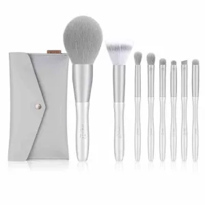 HBJWOV 8 silver snow makeup brush sets full set of lip brushes eye shadow powder blusher powder brushes beauty tools