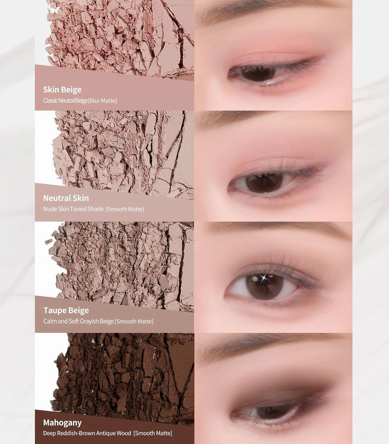 Heart Percent Dote On Mood Eye Palette, Neutral Shades Tuneful Skin Beige & Dry Rose with Smooth Velvety Matte Textures Eye Makeup Eyeshadow (08 Neutral Muse Facets)