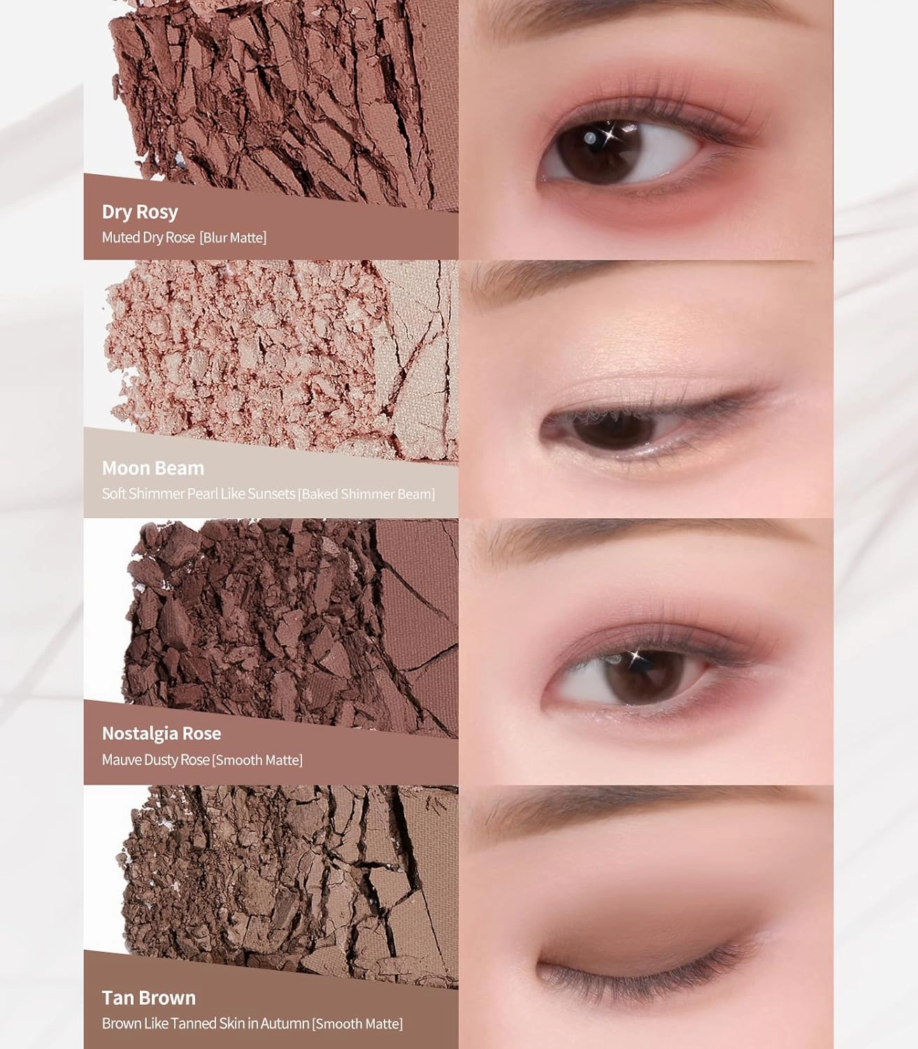 Heart Percent Dote On Mood Eye Palette, Neutral Shades Tuneful Skin Beige & Dry Rose with Smooth Velvety Matte Textures Eye Makeup Eyeshadow (08 Neutral Muse Facets)