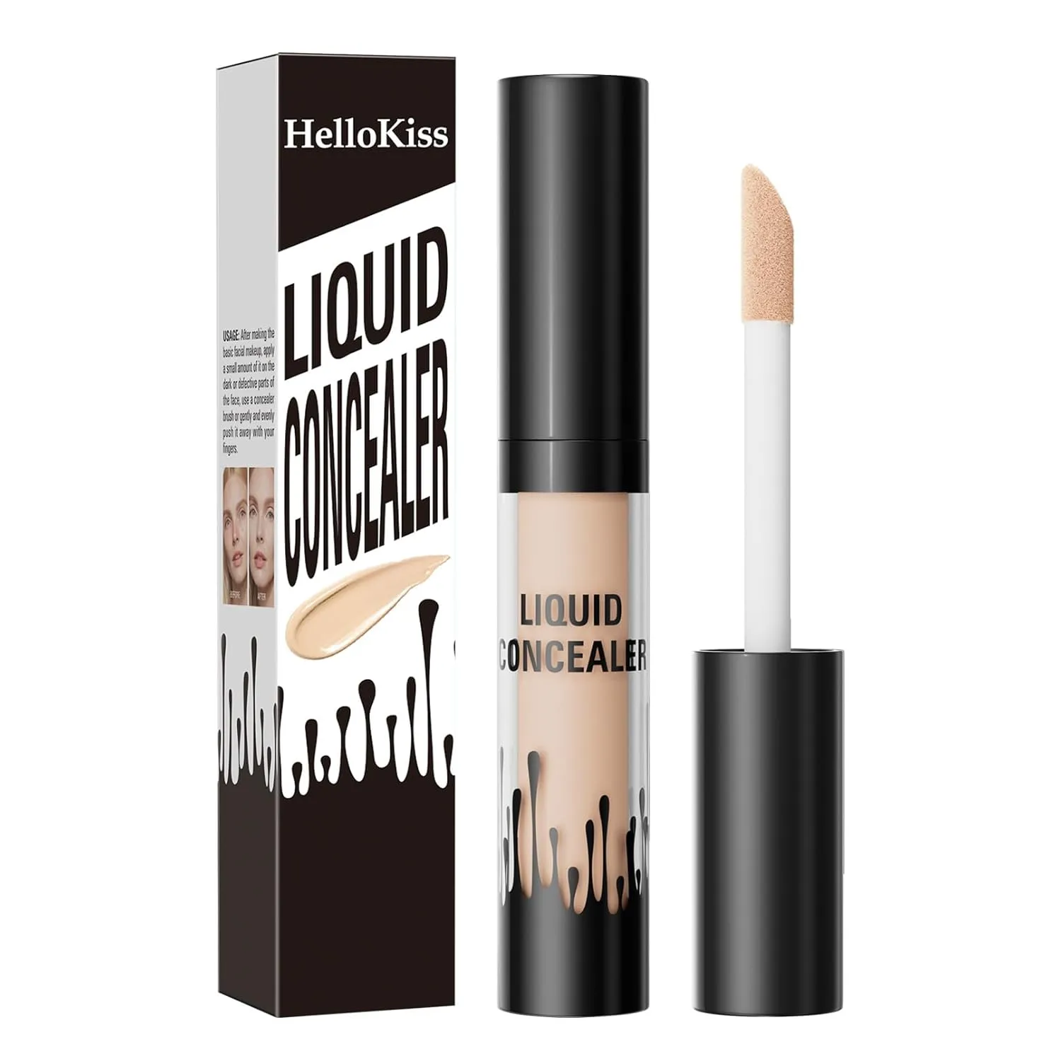 Hellokiss Concealer Stick, 4 Colors, Covers Dark Circles, Acne Marks, Spots, Natural Makeup, Waterproof, Sweat Resistant, Durable (03, 4-color concealer)