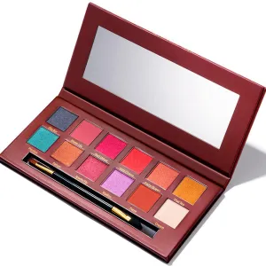 Highly Pigmented Eye Makeup Palette , 12 Colors Matte Shimmer Metallic Eyeshadow Pallet Long Lasting Blendable Natural Colors Waterproof Make Up Eye Shadows Cosmetics Gift Kit-Great for Travel (WINE RED)