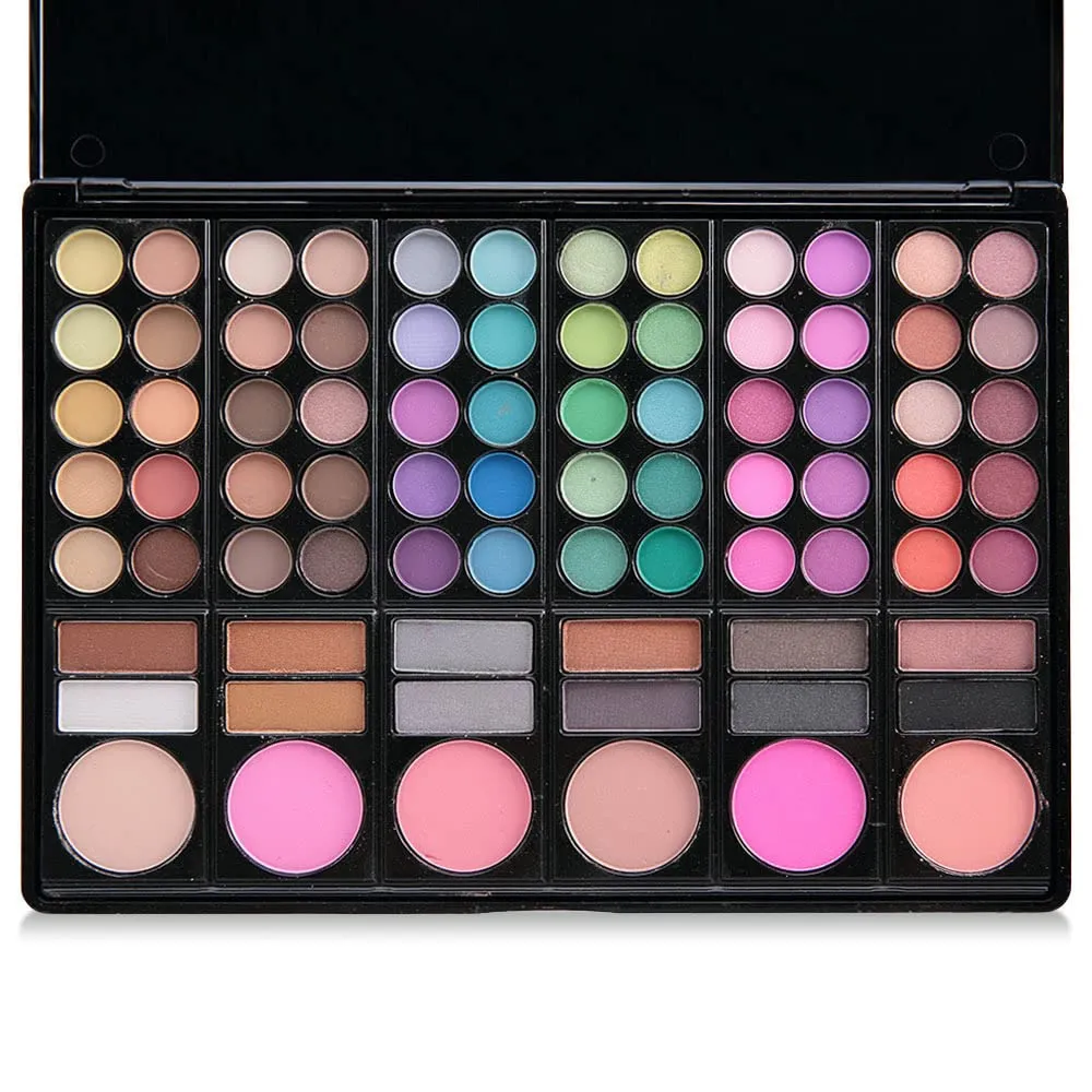 Highly Pigmented Eye Makeup Palette , 78 Colors Matte Shimmer Metallic Eyeshadow Pallet Long Lasting Blendable Natural Colors Waterproof Make Up Eye Shadows Cosmetics Gift Kit-Great for Travel (78#02)