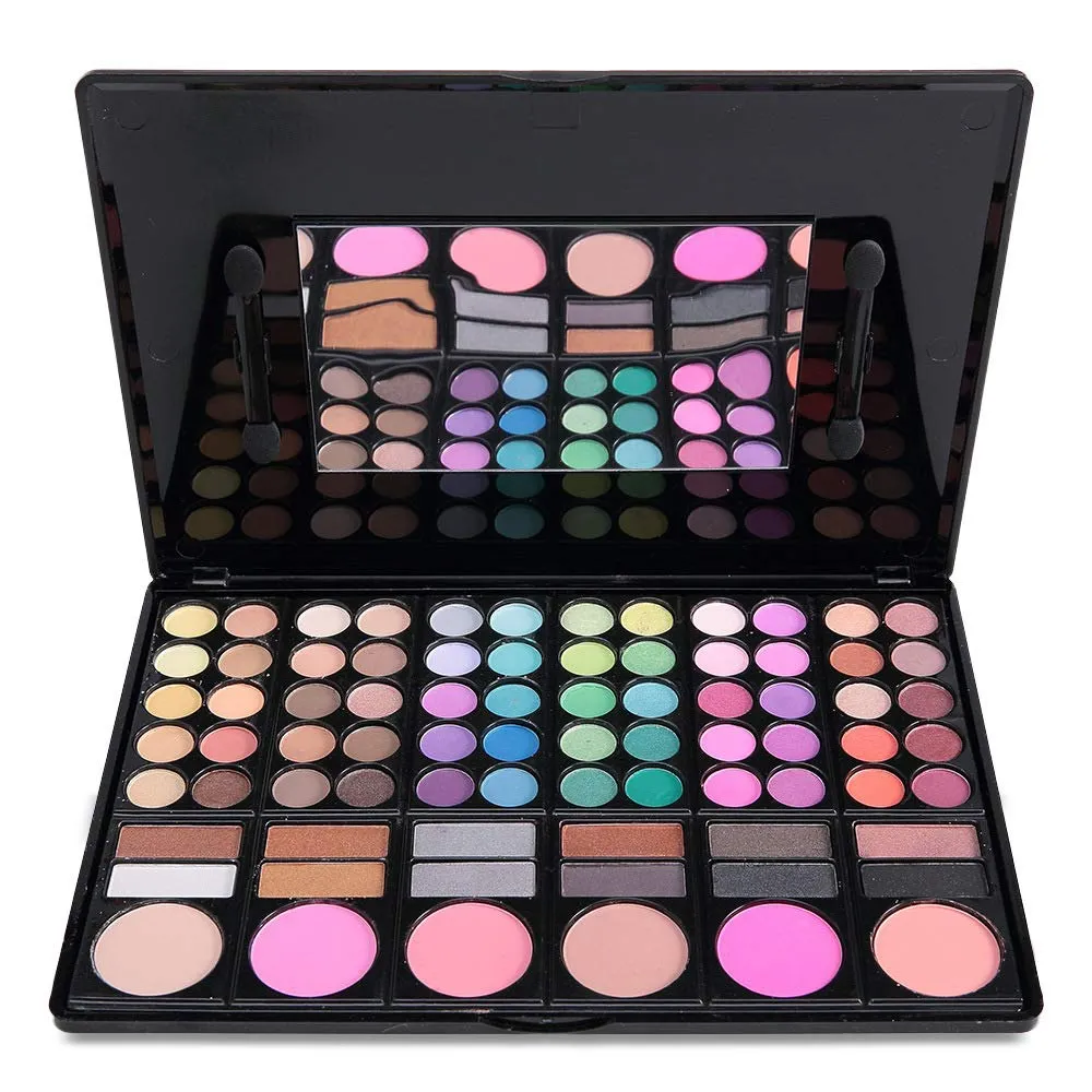 Highly Pigmented Eye Makeup Palette , 78 Colors Matte Shimmer Metallic Eyeshadow Pallet Long Lasting Blendable Natural Colors Waterproof Make Up Eye Shadows Cosmetics Gift Kit-Great for Travel (78#02)