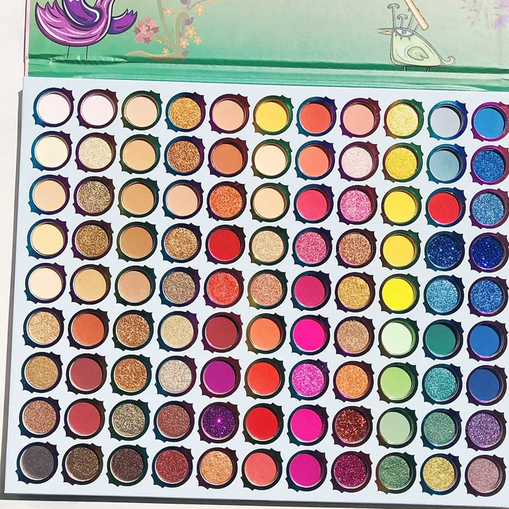 Highly Pigmented Eye Makeup Palette , 99 Colors Matte Shimmer Metallic Eyeshadow Pallet Long Lasting Blendable Natural Colors Waterproof Make Up Eye Shadows Cosmetics Gift Kit-Great for Travel (Angel)
