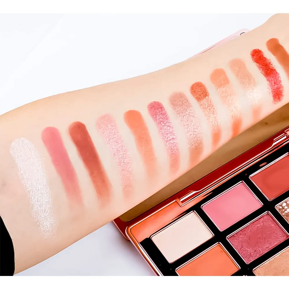 Highly Pigmented Eyeshadow Palette , 12 Colors Matte Shimmer Glitter Metallic Eyeshadow Palette Water proof Blendable Long Lasting Natural Colors Make Up Eyeshadow Cosmetics Gift Kit-Great for Travel (#02)