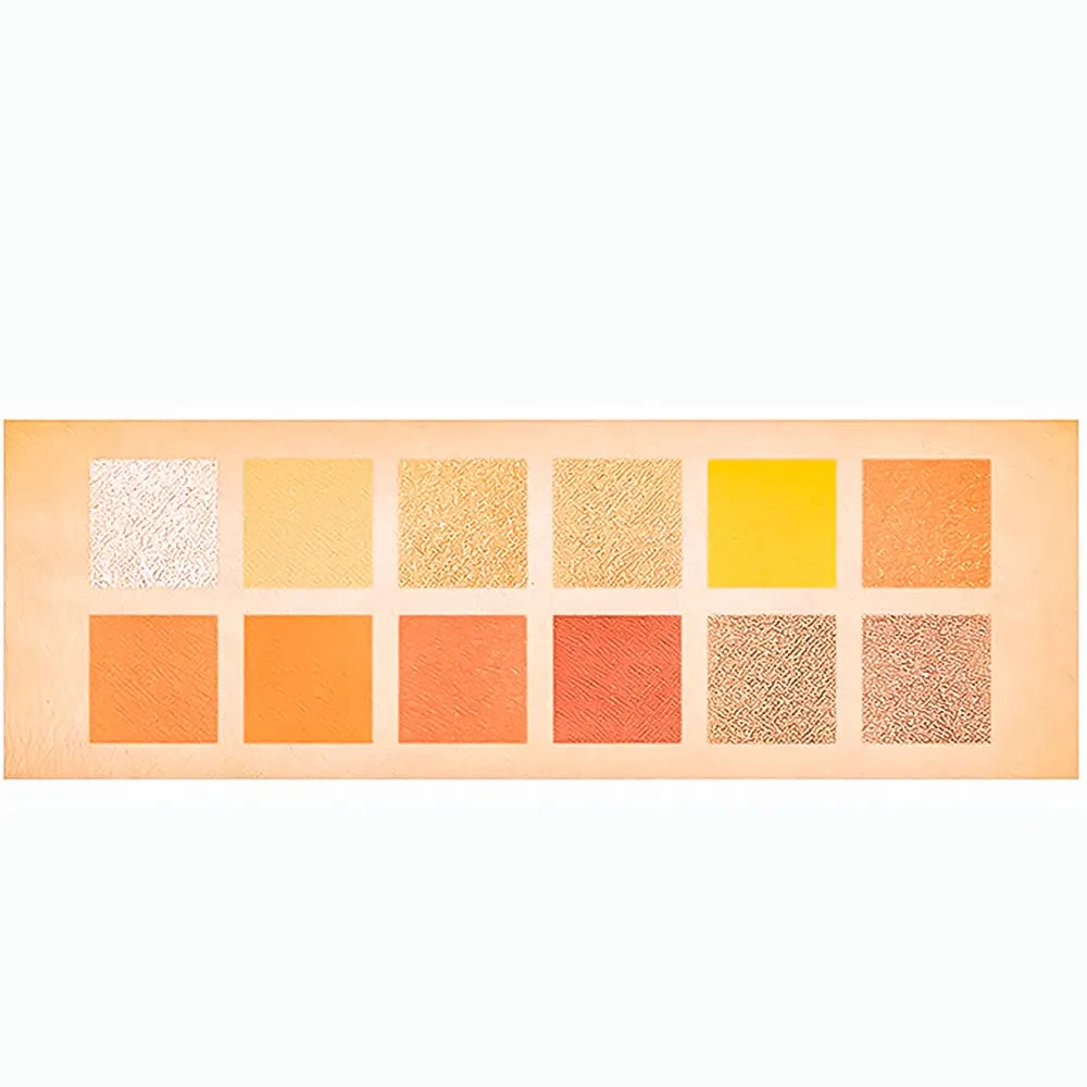 Highly Pigmented Eyeshadow Palette , 12 Colors Matte Shimmer Glitter Metallic Eyeshadow Palette Water proof Blendable Long Lasting Natural Colors Make Up Eyeshadow Cosmetics Gift Kit-Great for Travel (ORANGE)