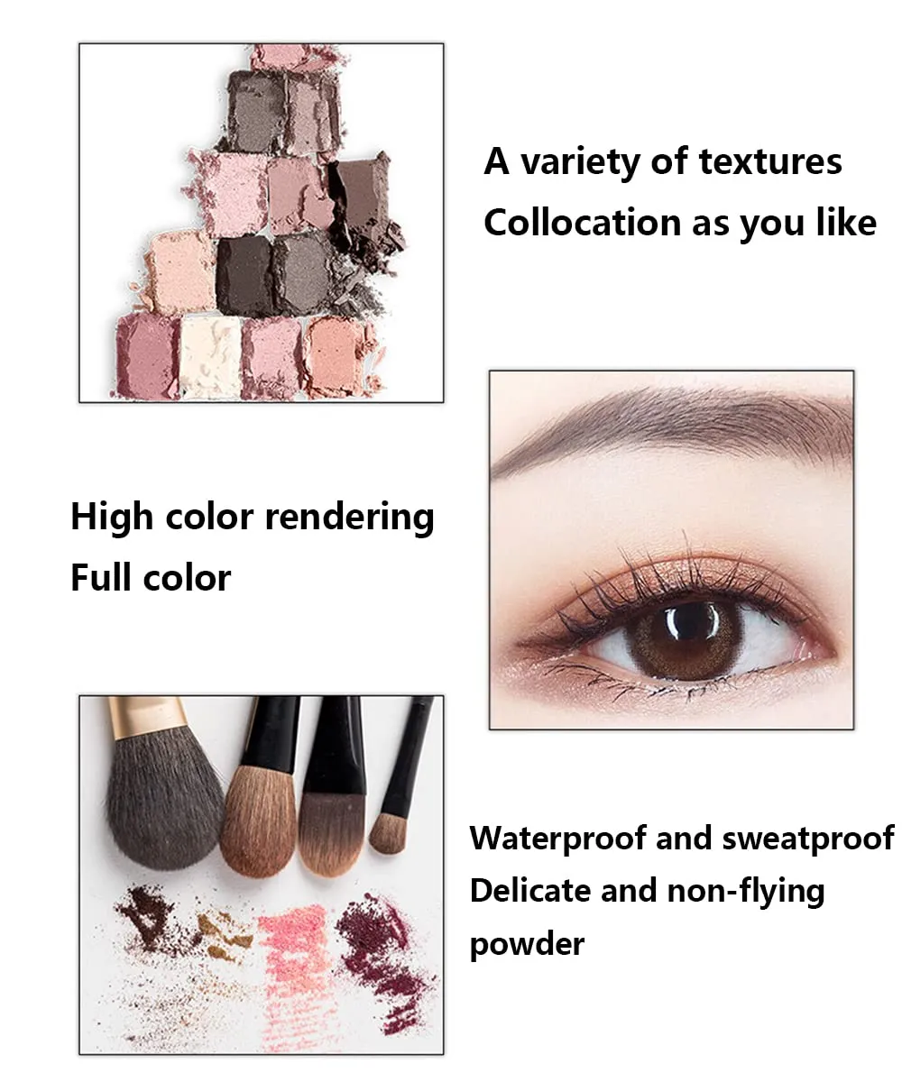 Highly Pigmented Eyeshadow Palette , 12 Colors Matte Shimmer Metallic Eyeshadow Pallet Long Lasting Blendable Natural Colors Waterproof Make Up Eye Shadows Cosmetics Gift Kit-Great for Travel (Smoke ash wIth Eyeliner)