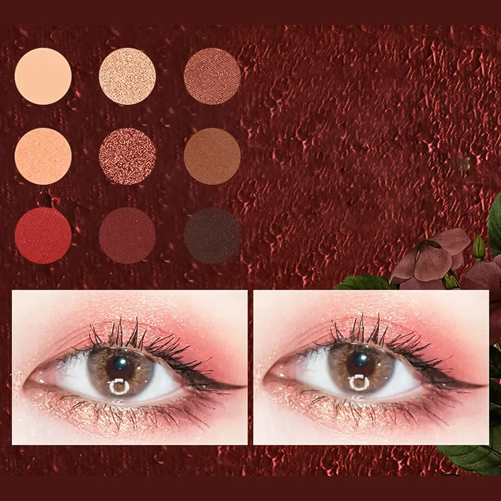 Highly Pigmented Eyeshadow Palette , 9 Colors Matte Shimmer Glitter Metallic Eyeshadow Palette Water proof Blendable Long Lasting Natural Colors Make Up Eyeshadow Cosmetics Gift Kit-Great for Travel (#05)