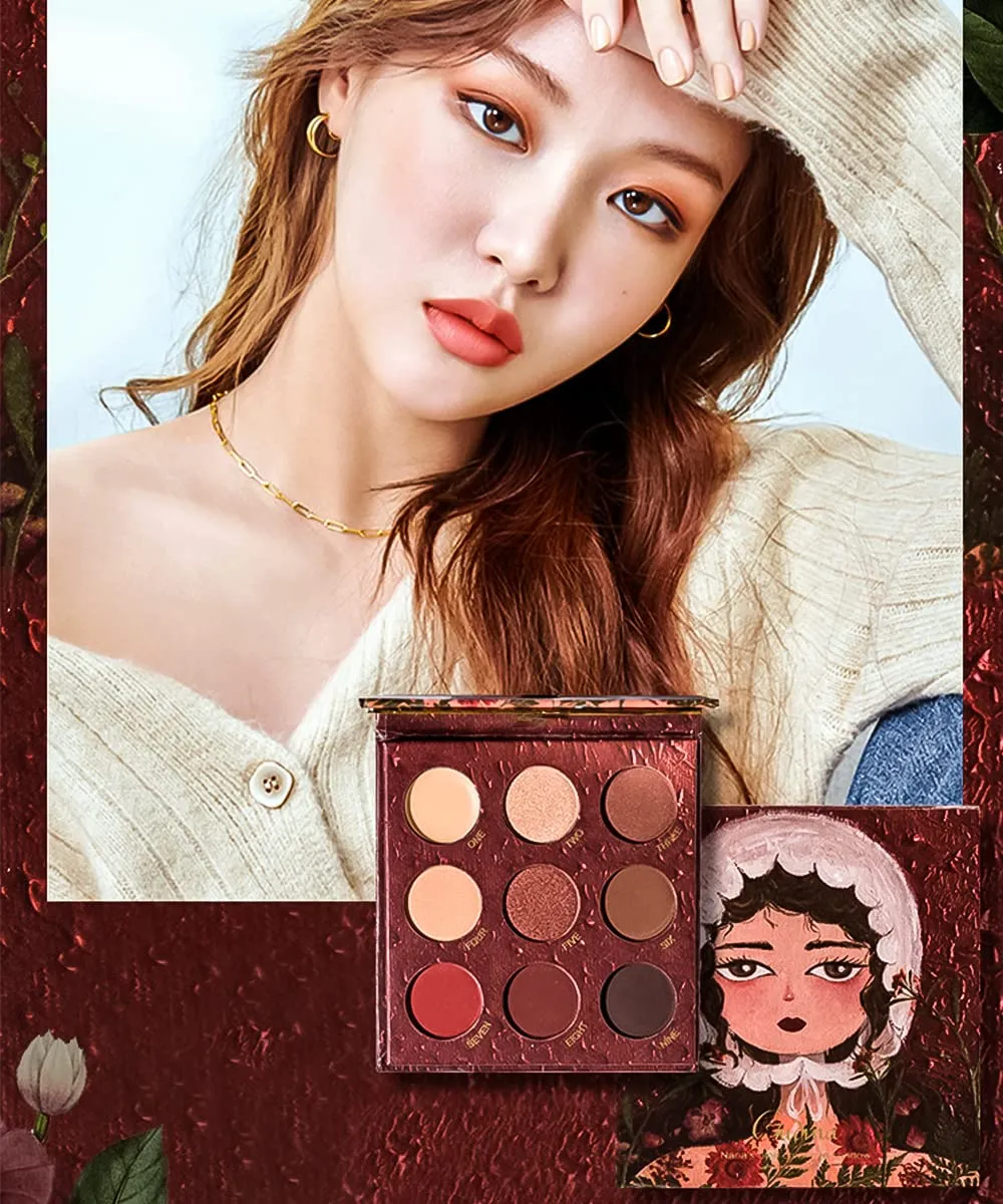 Highly Pigmented Eyeshadow Palette , 9 Colors Matte Shimmer Glitter Metallic Eyeshadow Palette Water proof Blendable Long Lasting Natural Colors Make Up Eyeshadow Cosmetics Gift Kit-Great for Travel (#05)