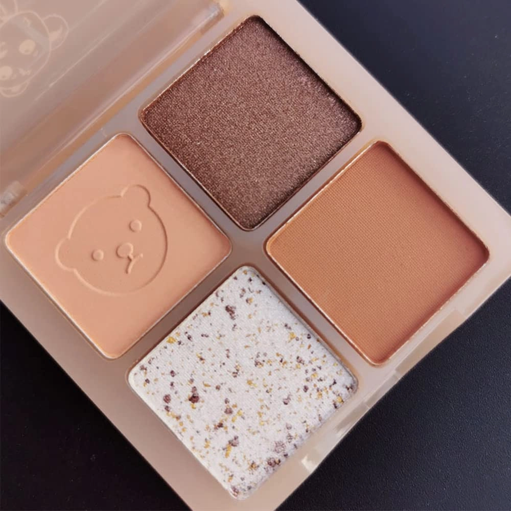 Highly Pigmented Eyeshadow Palette , 4 Colors Matte Shimmer Glitter Metallic Eyeshadow Palette Water proof Blendable Long Lasting Natural Colors Make Up Eyeshadow Cosmetics Gift Kit-Great for Travel (#01)