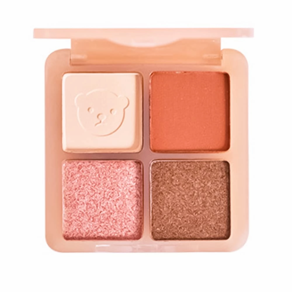 Highly Pigmented Eyeshadow Palette , 4 Colors Matte Shimmer Glitter Metallic Eyeshadow Palette Water proof Blendable Long Lasting Natural Colors Make Up Eyeshadow Cosmetics Gift Kit-Great for Travel (#02)
