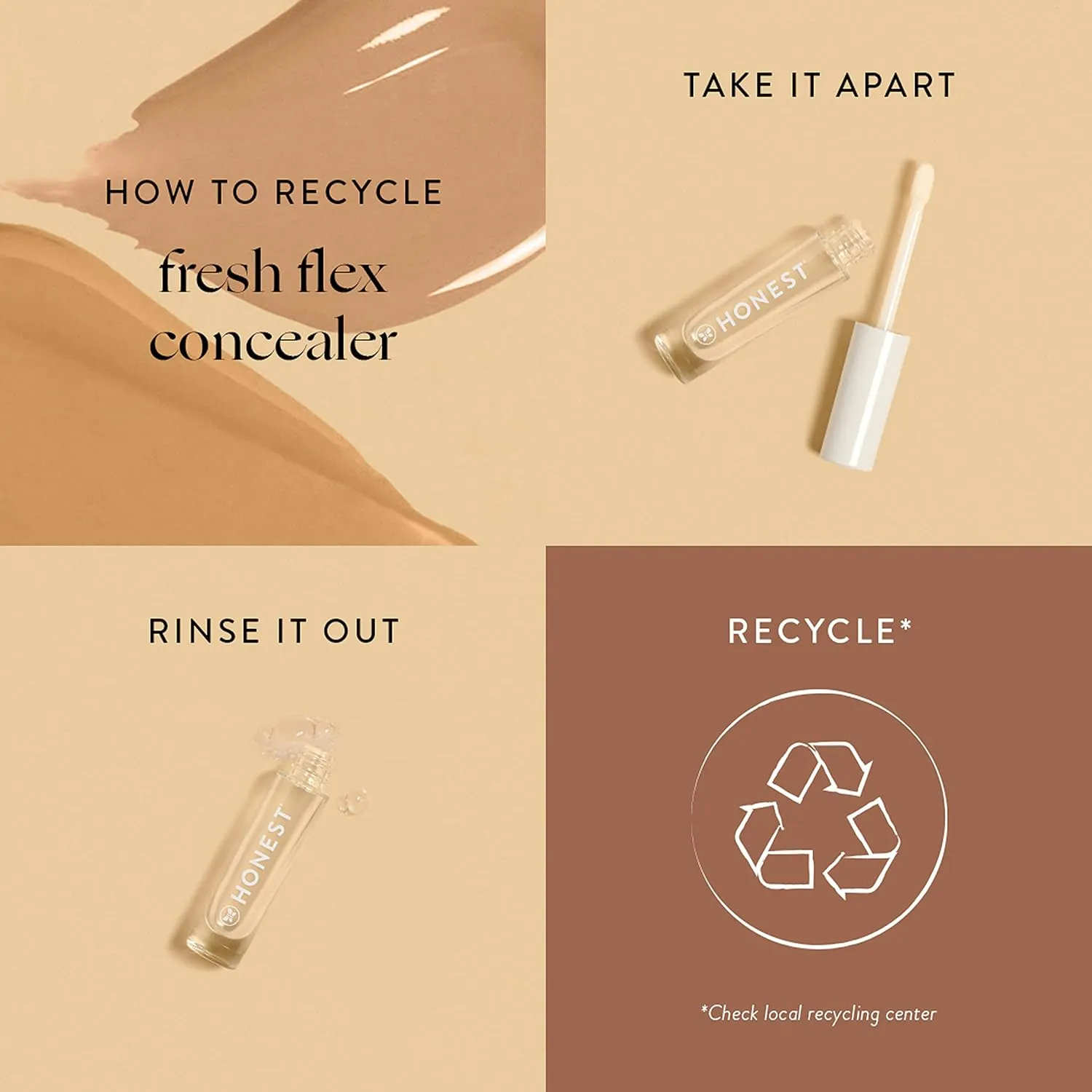 Honest Beauty Fresh Flex Concealer with Niacinamide   Vitamin E   Hyaluronic Acid | Vegan   Cruelty free | Latte, 0.17 fl oz