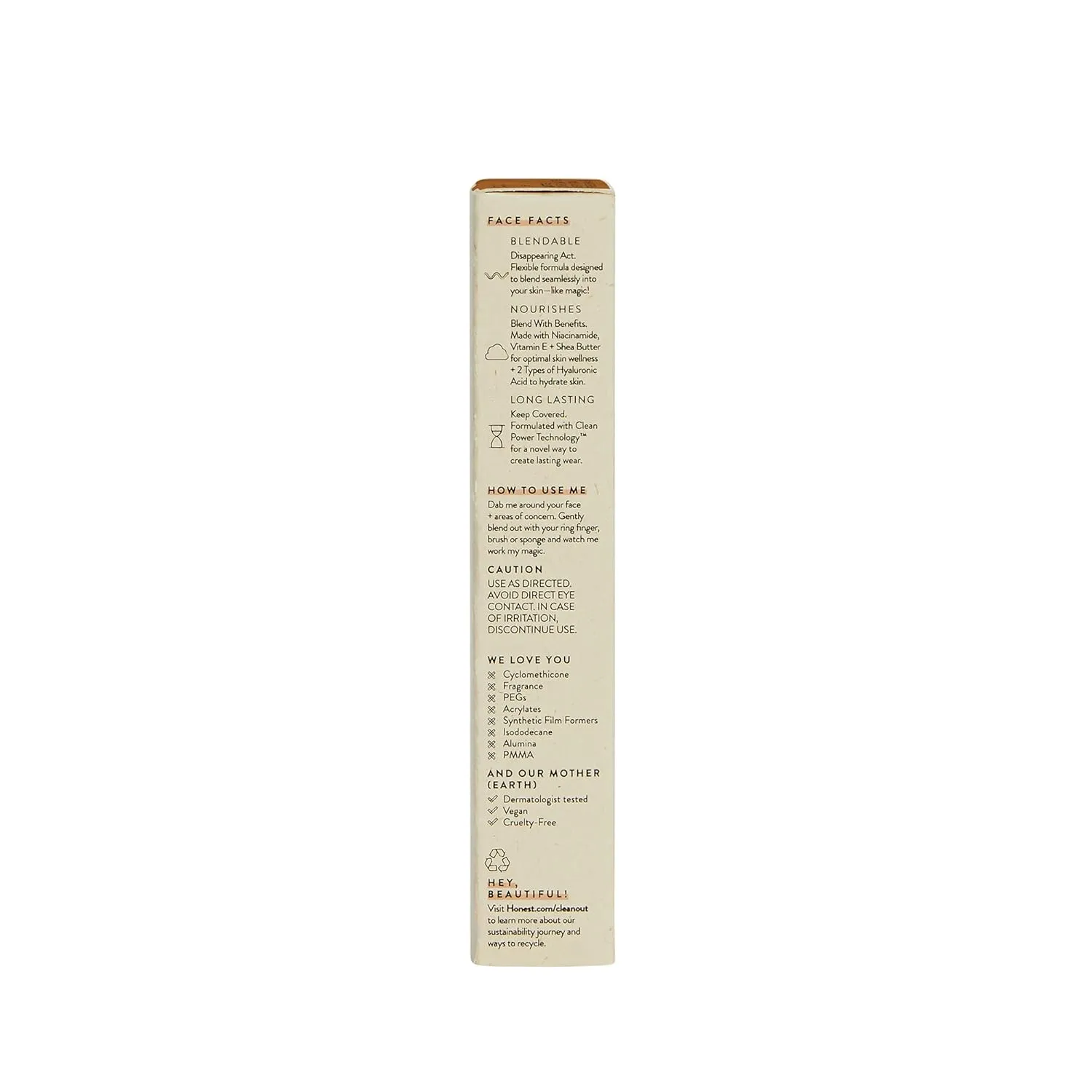 Honest Beauty Fresh Flex Concealer with Niacinamide   Vitamin E   Hyaluronic Acid | Vegan   Cruelty free | Latte, 0.17 fl oz