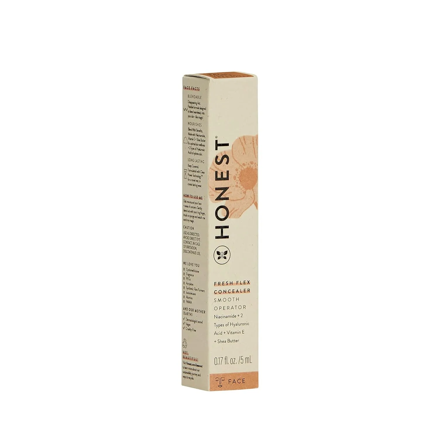 Honest Beauty Fresh Flex Concealer with Niacinamide   Vitamin E   Hyaluronic Acid | Vegan   Cruelty free | Maple, 0.17 fl oz
