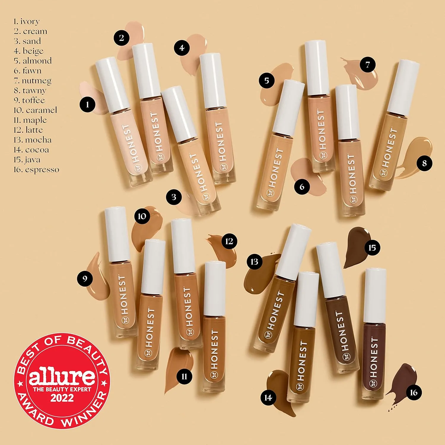 Honest Beauty Fresh Flex Concealer with Niacinamide   Vitamin E   Hyaluronic Acid | Vegan   Cruelty free | Maple, 0.17 fl oz