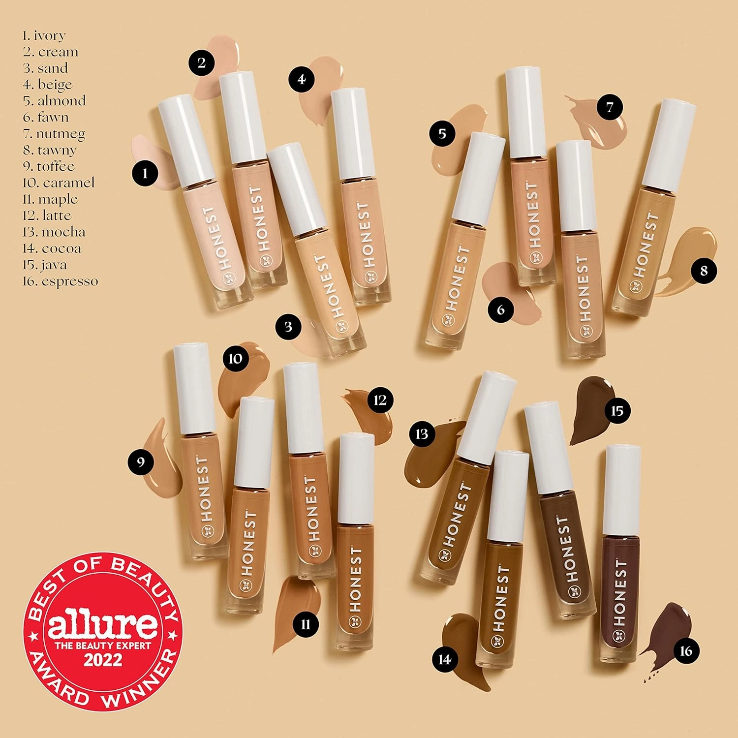 Honest Beauty Fresh Flex Concealer with Niacinamide   Vitamin E   Hyaluronic Acid | Vegan   Cruelty free | Mocha, 0.17 fl oz