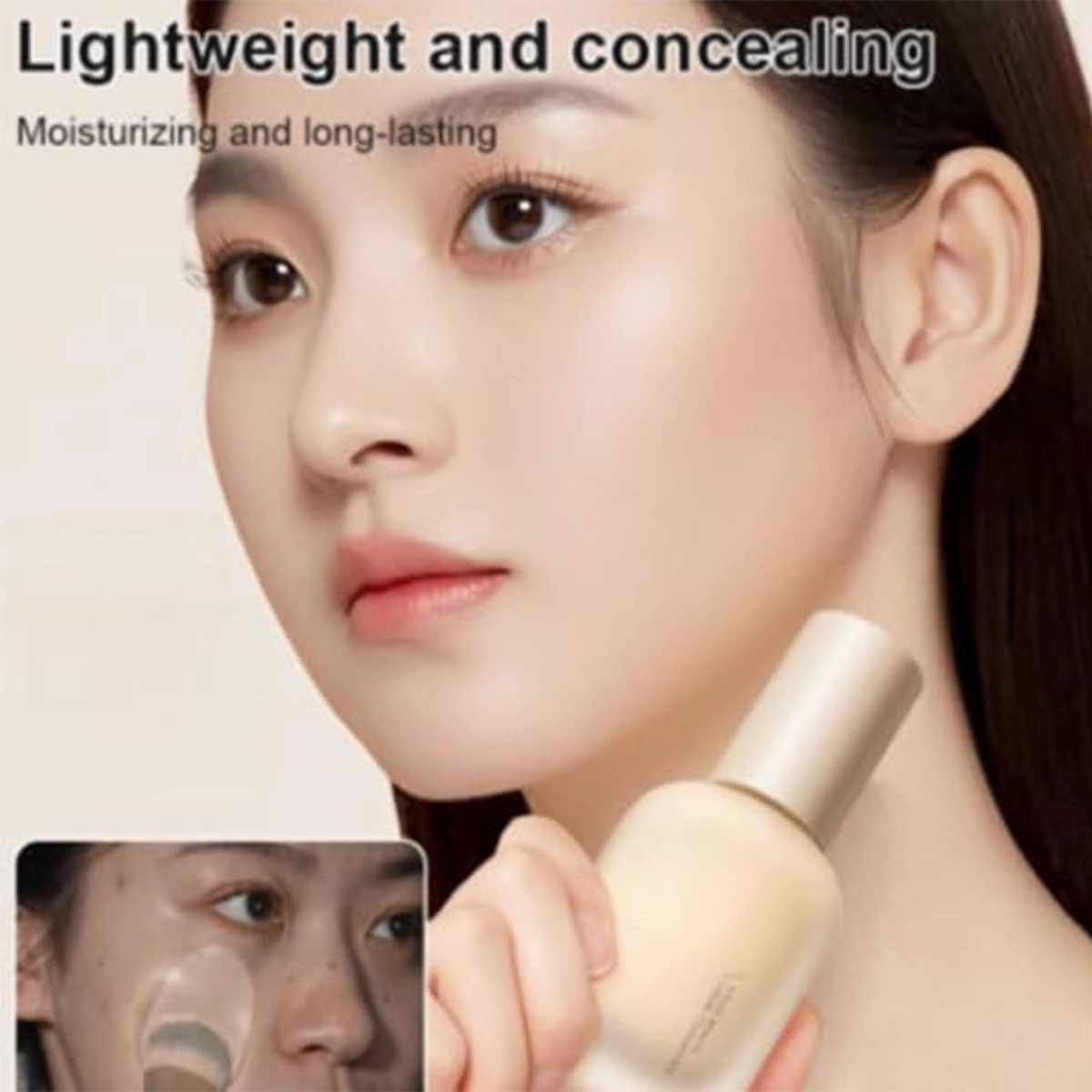 Hydrating Waterproof and Light Long Lasting Foundation, Light and Long-Lasting Coverage,Invisible Long-Lasting Lightweight Coverage Build Flawless Finish Foundation,Ivory,1PCS