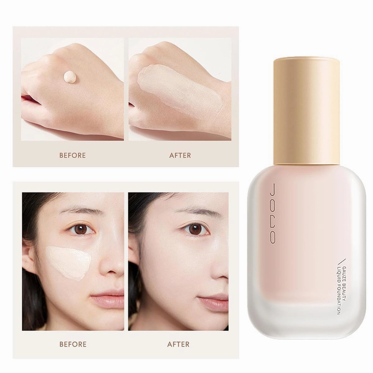 Hydrating Waterproof and Light Long Lasting Foundation, Light and Long-Lasting Coverage,Invisible Long-Lasting Lightweight Coverage Build Flawless Finish Foundation,Ivory,1PCS