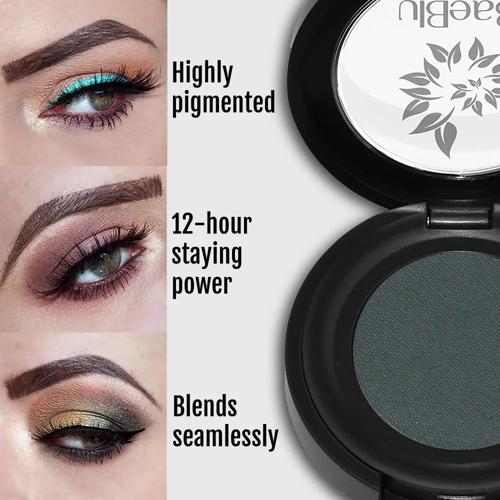 Hypoallergenic Eyeshadow Organic 100% Natural Finely Pressed Velvety Smooth Powder, Made in USA, Green Nebula