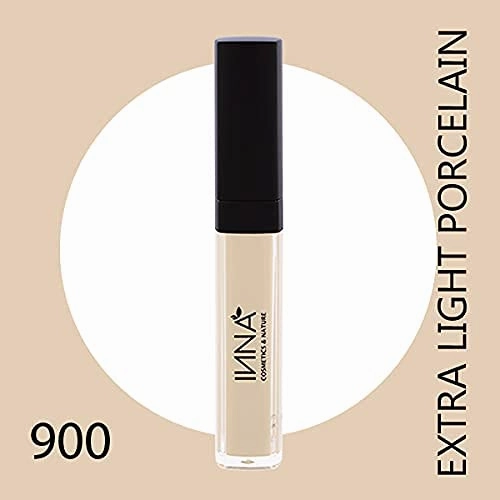 Inna Cosmetics & Nature - Full coverage Concealer, vegan, gluten-free, paraben-free, oil-free, mineral, Made in Canada, 8 g, (Porcelain) (extra light porcelain)