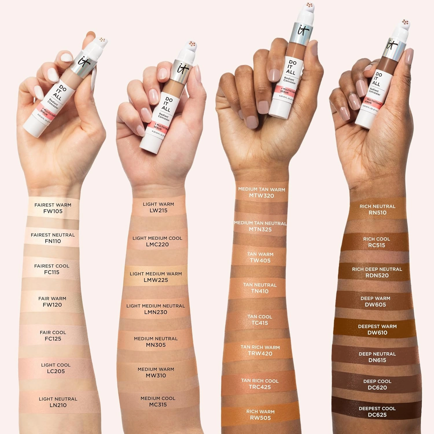 IT Cosmetics Do It All Radiant Concealer ­­– Makeup Concealer – Hydrate & Brighten – Creaseless Medium Coverage & Radiant Finish ­­– Niacinamide & Hyaluronic Acid - 0.2 Fl Oz