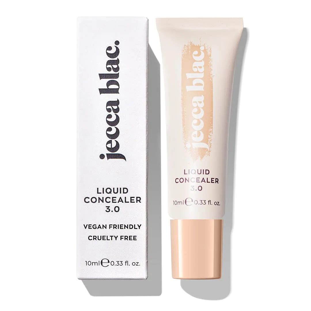 Jecca Blac Liquid Concealer, Full Coverage Soft Matte Finish, Long-lasting and Transfer-Resistant, Gender Neutral and LGBTIQA  Inclusive Make Up, Shade 3.0, 0.41 fl oz