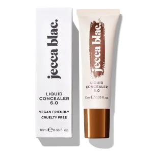 Jecca Blac Liquid Concealer, Full Coverage Soft Matte Finish, Long-lasting and Transfer-Resistant, Gender Neutral and LGBTIQA  Inclusive Make Up, Shade 6.0, 0.41 fl oz