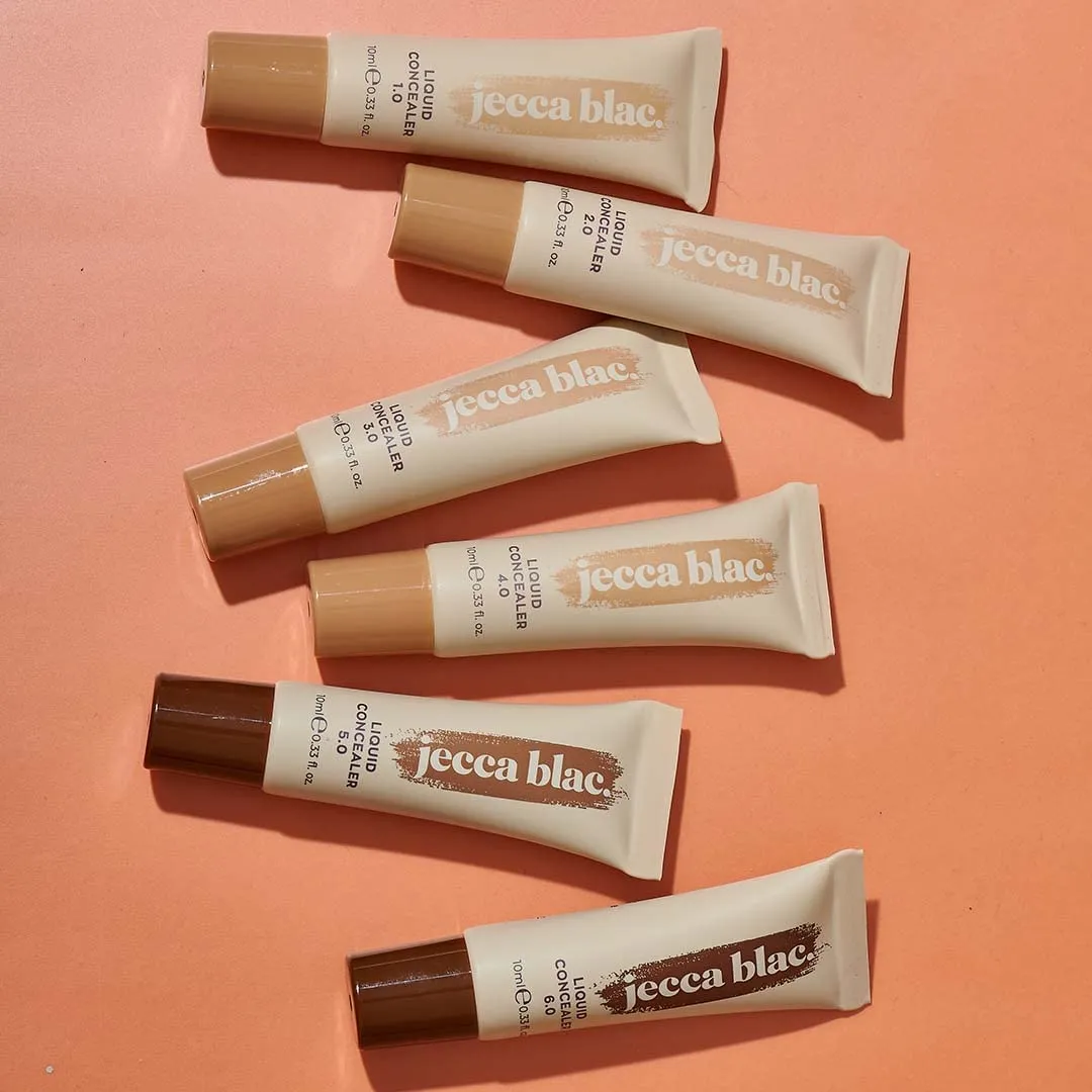 Jecca Blac Liquid Concealer, Full Coverage Soft Matte Finish, Long-lasting and Transfer-Resistant, Gender Neutral and LGBTIQA  Inclusive Make Up, Shade 6.0, 0.41 fl oz