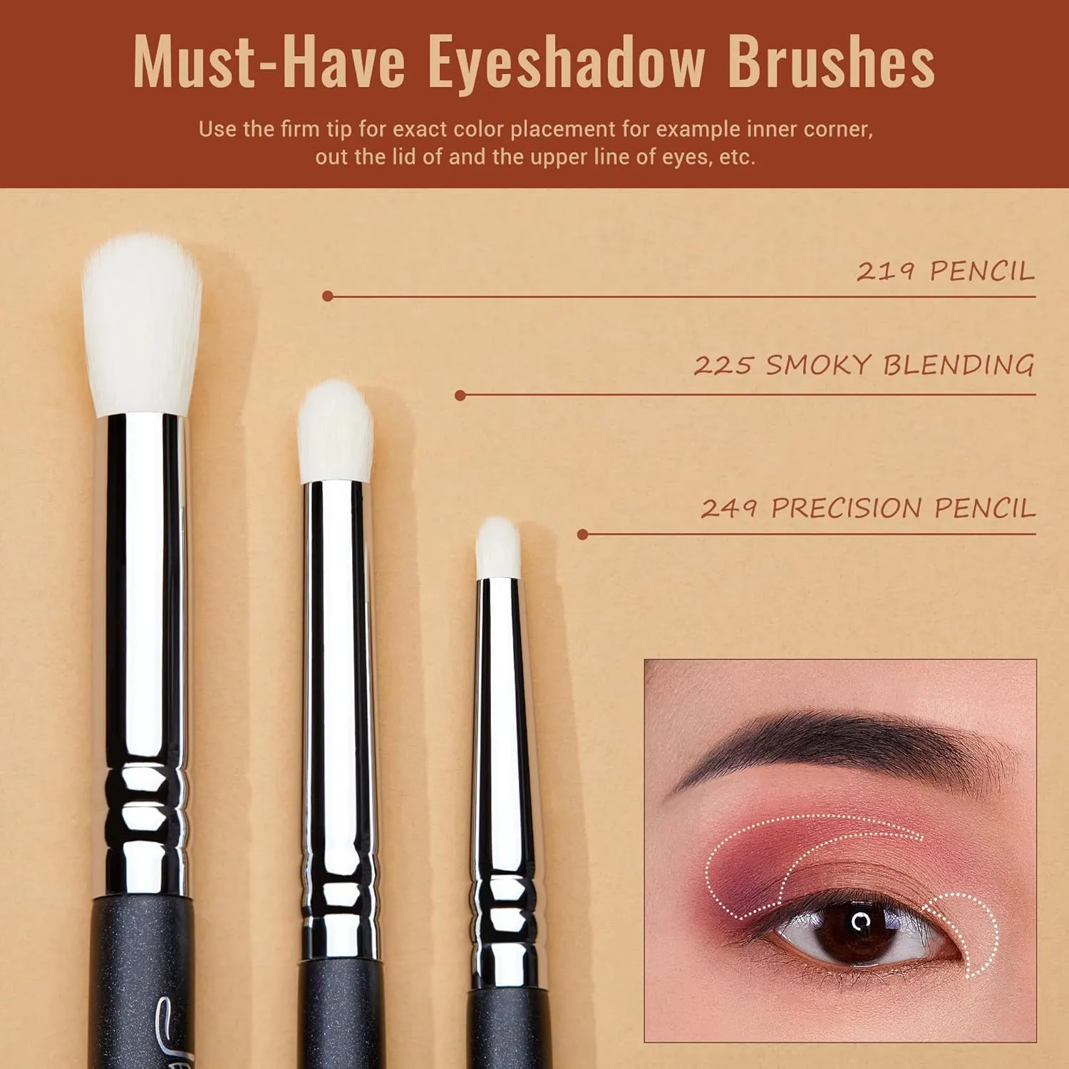 Jessup Eyeshadow Brush Set 11pcs Eye Makeup Brushes Set Professional Eye Shadow Brush Blending Brush Shader Crease Brush Black T340