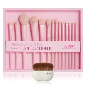 Jessup Pink Makeup Brushes Set T495-G Bundled with Foundation Brush SF002