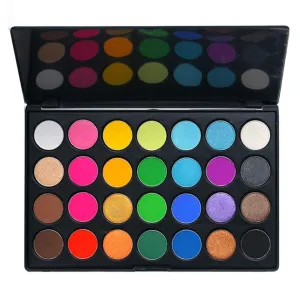 Jimin_28 Color Bright Blendable Eyeshadow Palette Shine Matte Shimmer Powder Makeup Set Cosmetic Pallete - (Color: 01)