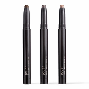 Jouer Holiday Crème Eyeshadow Trio – Beige Glitter, Organza, Modern –, Built-In Sharpener, Dermatologist Tested, Waterproof, Fast Drying & Crease-Resistant Formula