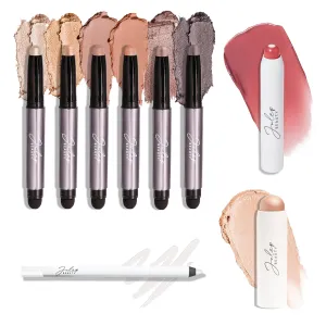 Julep Beauty Eyeshadow 101 6pc Set, Garden Party   Skip The Brush- Sheer Glow   It’s Balm- Dusty Orchid Shimmer   When Pencil Met Gel Eyeliner- White Matte
