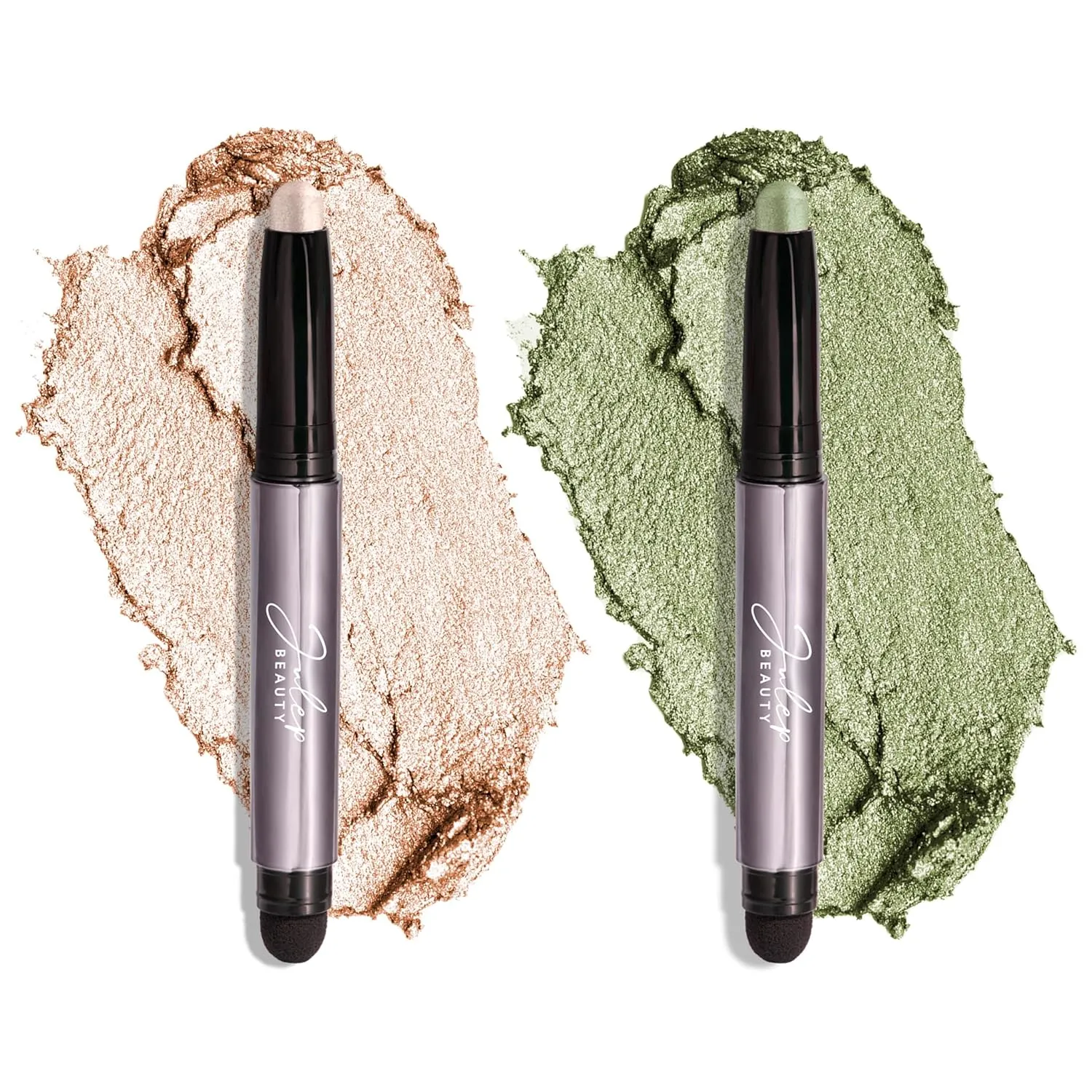 Julep Eyeshadow 101 Crème to Powder Waterproof Eyeshadow Stick Duo, Meadow Shimmer and Pearl Shimmer