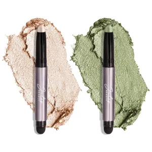 Julep Eyeshadow 101 Crème to Powder Waterproof Eyeshadow Stick Duo, Meadow Shimmer and Pearl Shimmer