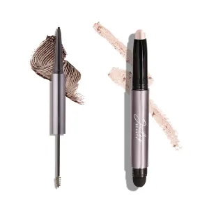 Julep Eyeshadow 101 Crème to Powder Waterproof Eyeshadow Stick, Pearl Shimmer & Brow 101 Waterproof Definer Makeup Eyebrow Pencil and Tinted Gel, Dark Brown