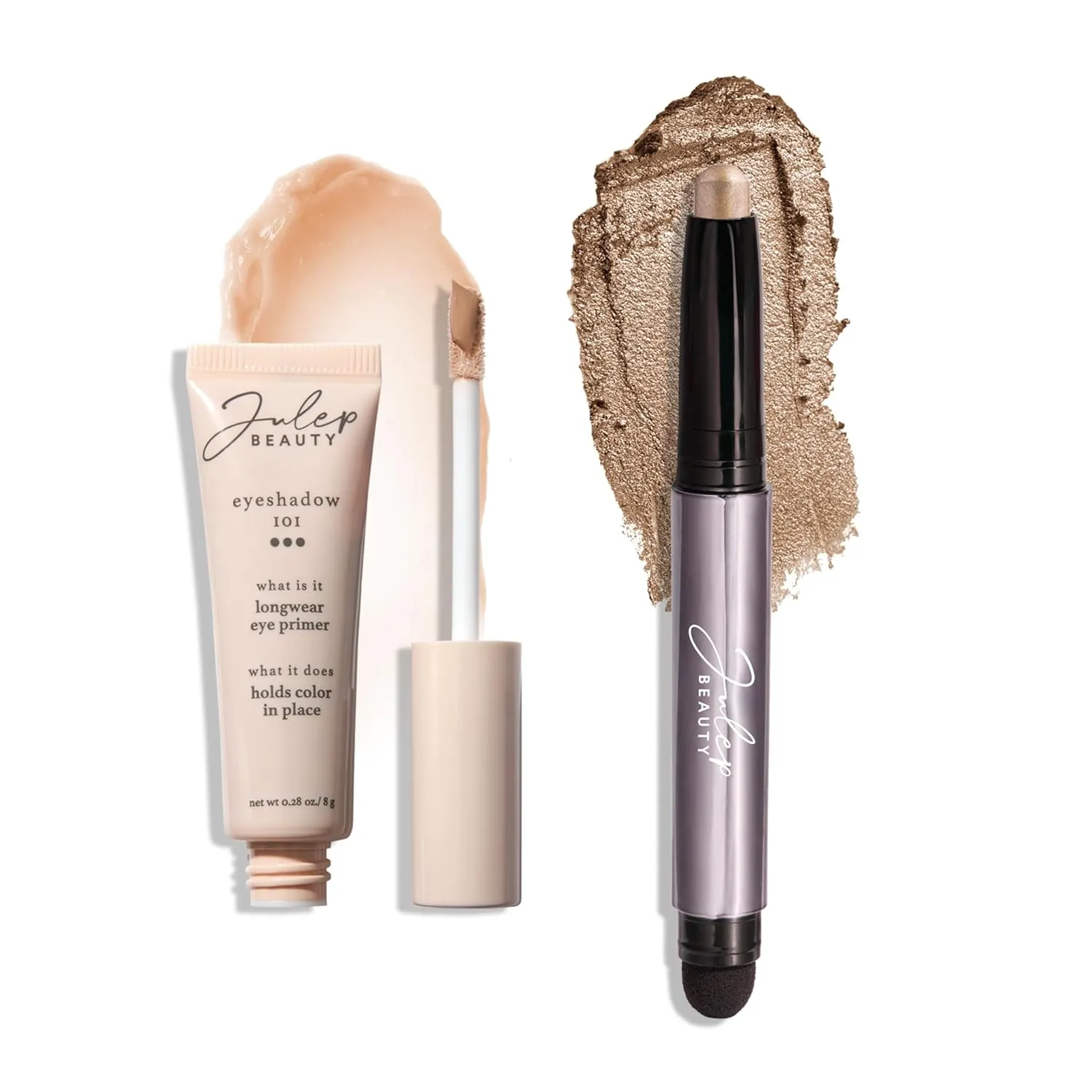 Julep Eyeshadow 101 Longwear Primer and Silver Moonlight Shimmer Eyeshadow Stick Duo Set