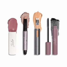 Julep Everyday Easy 4 Piece Kit with Eyeshadow 101 in Putty Matte, Length Matters Lengthening Mascara, Skip The Brush Cream to Powder Blush in Muted Mauve, and Cushion Complexion Concealer in Sand