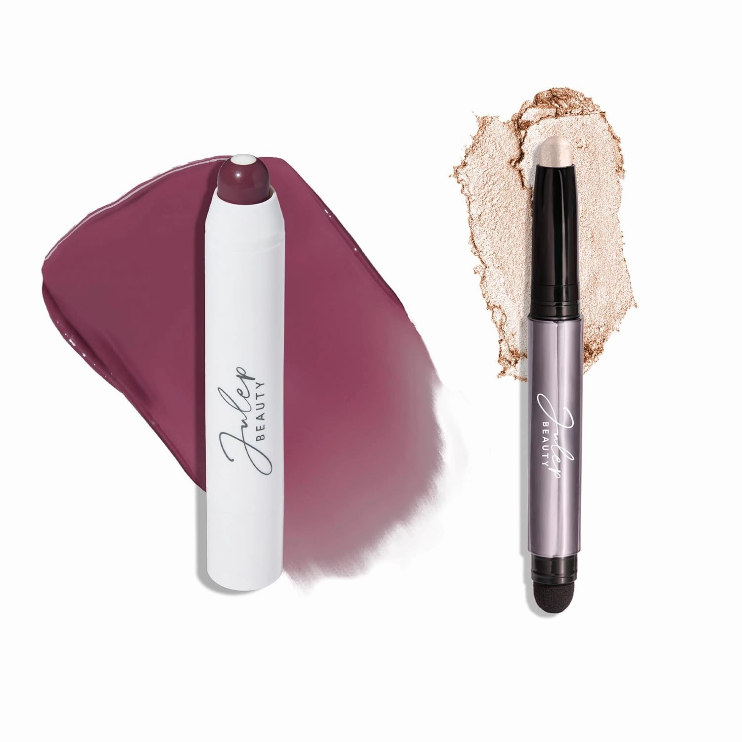 Julep Eyeshadow 101 Crème to Powder Waterproof Eyeshadow Stick, Pearl Shimmer Julep It's Balm: Tinted Lip Balm   Buildable Lip Color - Grape Jelly