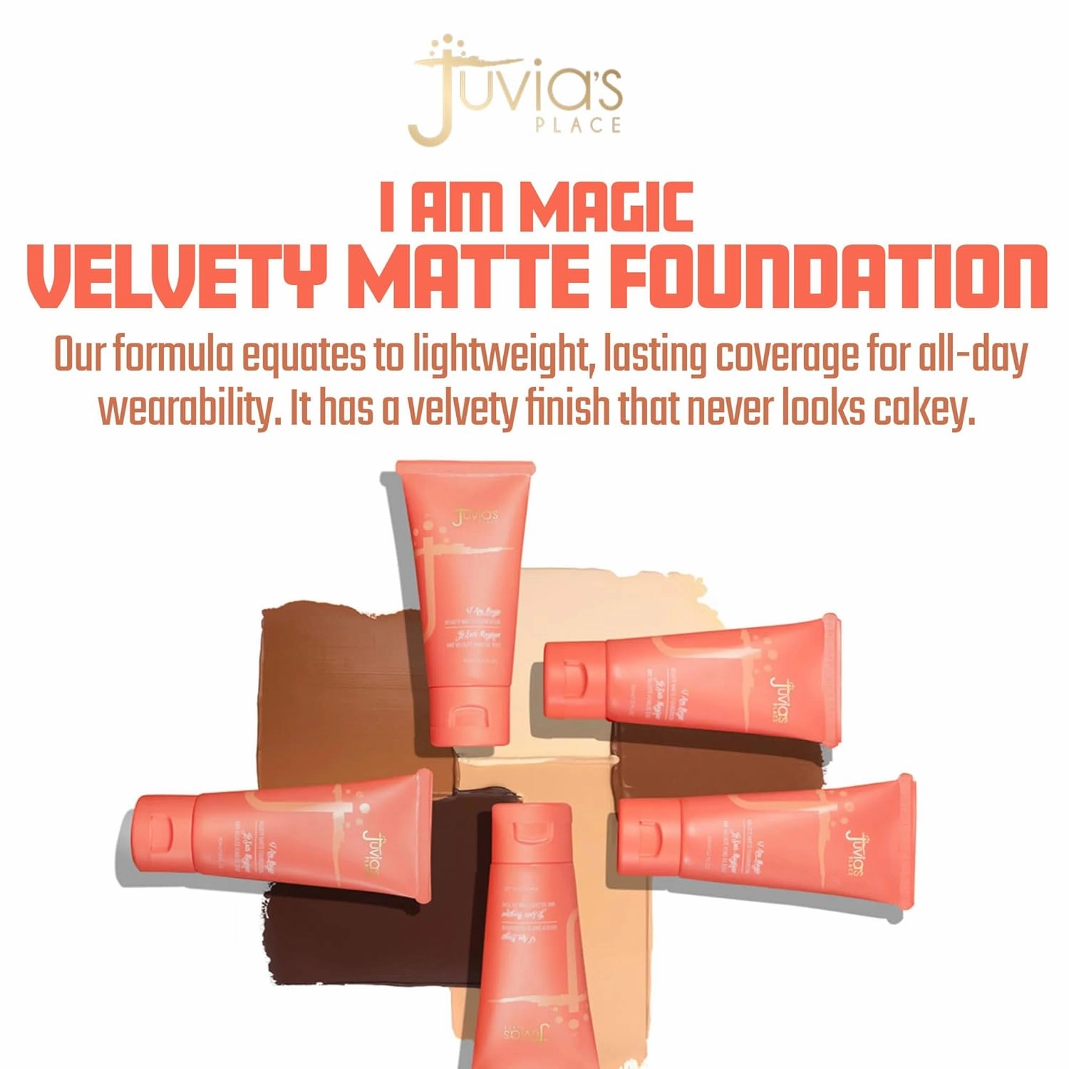 Juvia's Place I Am Magic Velvety Matte Liquid Foundation 120 - Chad - Deepest Dark w/Neutral Undertone, Makeup Foundation Full Coverage, Lightweight, Long Wear, Velvety Matte Finish
