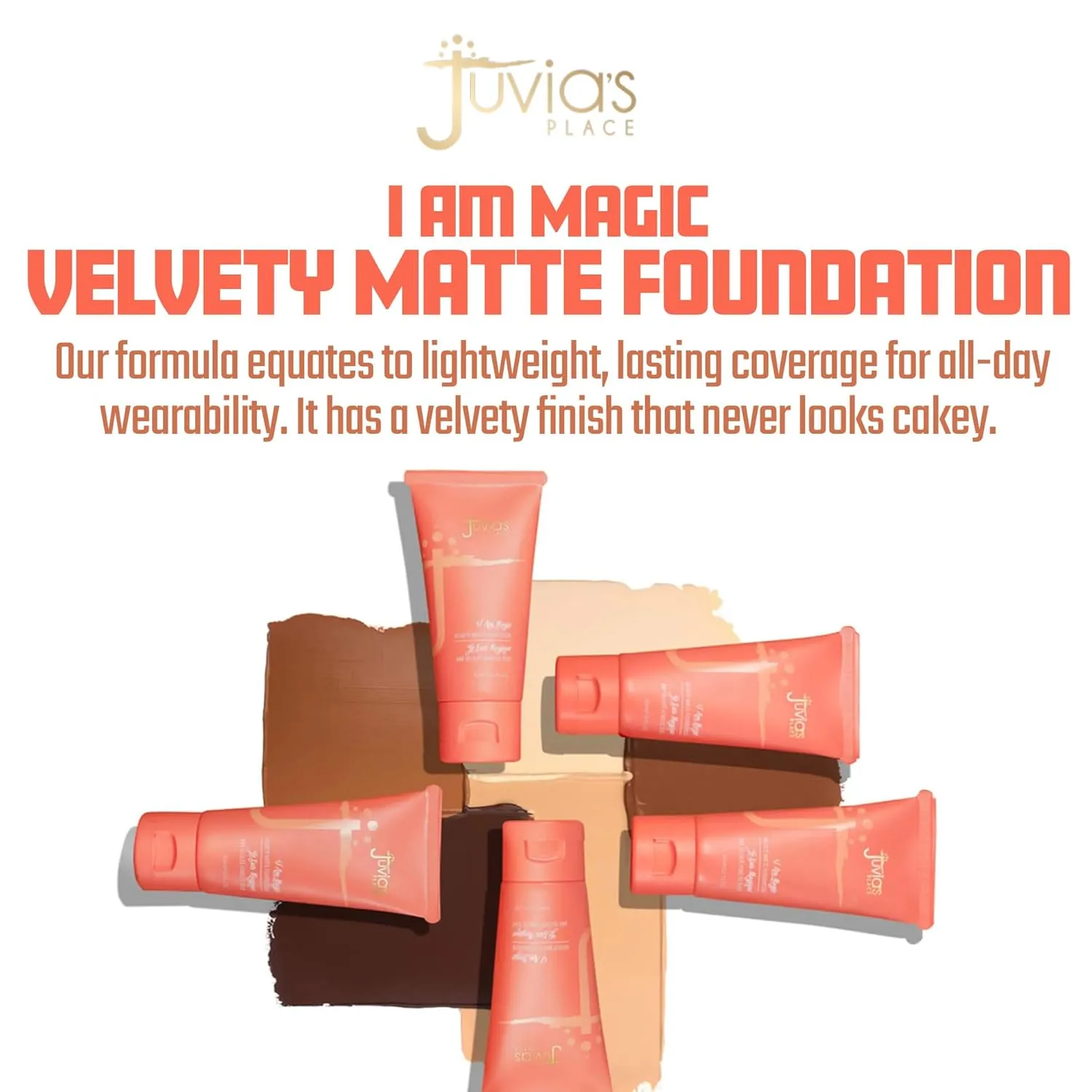 Juvia's Place I Am Magic Velvety Matte Liquid Foundation 610 - Cebu - Light w/Neutral Undertone, Makeup Foundation Full Coverage, Lightweight, Long Wear, Velvety Matte Finish