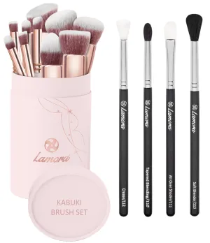 Kabuki Makeup Brush Set with Eyeshadow Blending Brushes