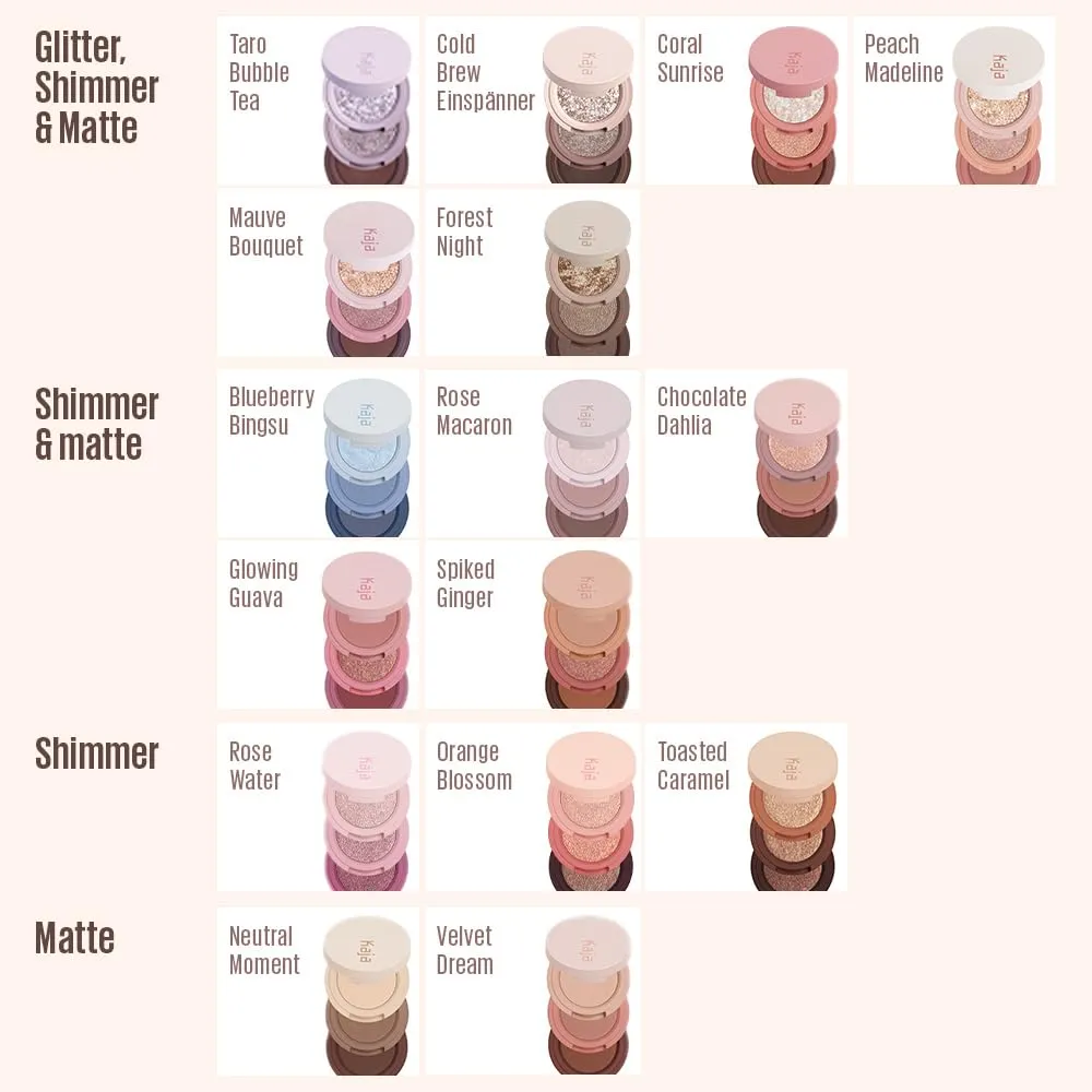KAJA 3 Colors Eyeshadow - Beauty Bento 19 Forest Night | Mosaic Chrome, Shimmer, Matte finish, Cruelty free, K-Beauty Mini Palettes, Easy Finger Blendable, Glitter, High Pigmentation, 0.03 Oz