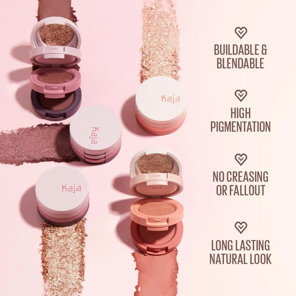 KAJA 3 Colors Eyeshadow - Beauty Bento 19 Forest Night | Mosaic Chrome, Shimmer, Matte finish, Cruelty free, K-Beauty Mini Palettes, Easy Finger Blendable, Glitter, High Pigmentation, 0.03 Oz
