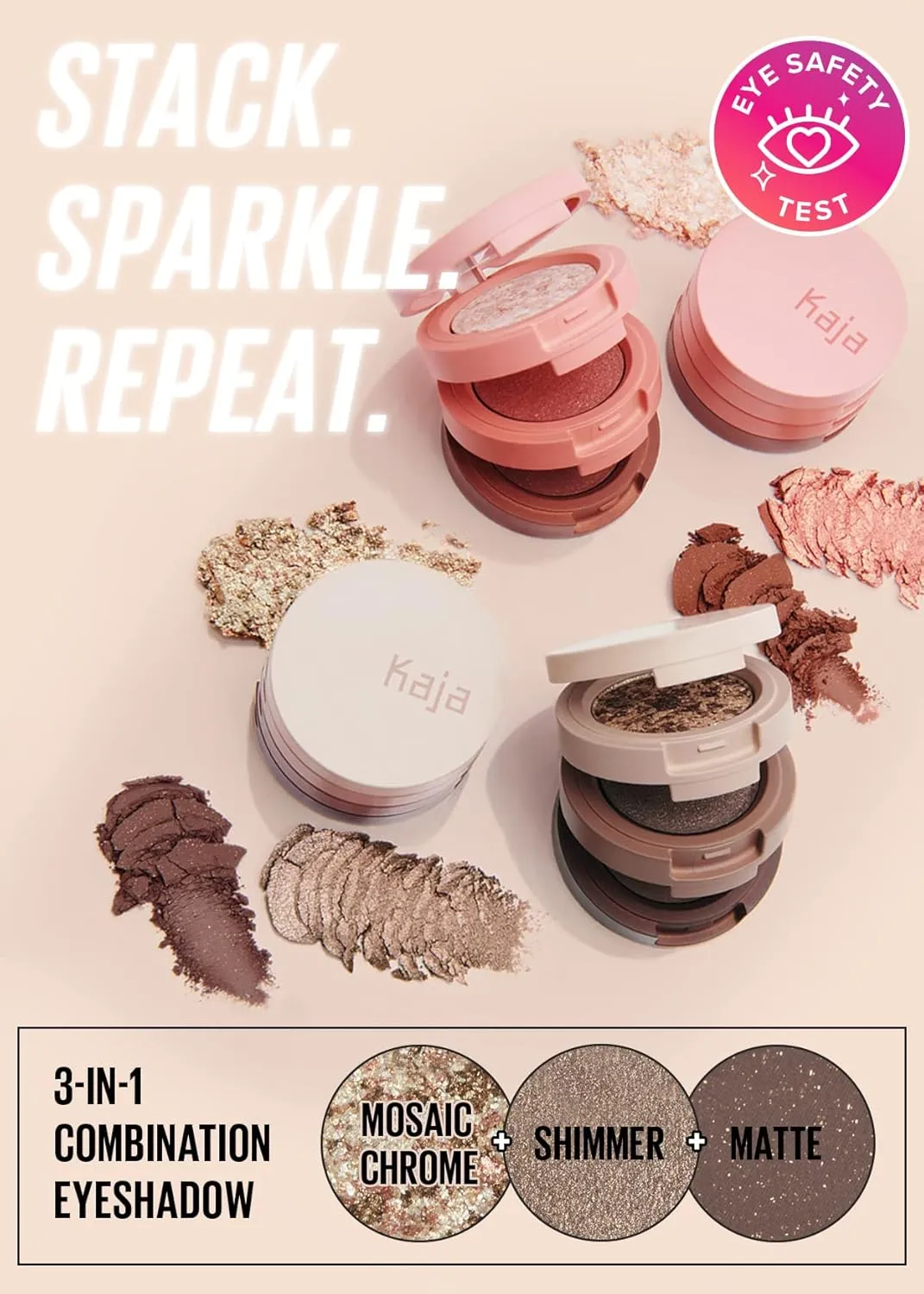 KAJA 3 Colors Eyeshadow - Beauty Bento 19 Forest Night | Mosaic Chrome, Shimmer, Matte finish, Cruelty free, K-Beauty Mini Palettes, Easy Finger Blendable, Glitter, High Pigmentation, 0.03 Oz