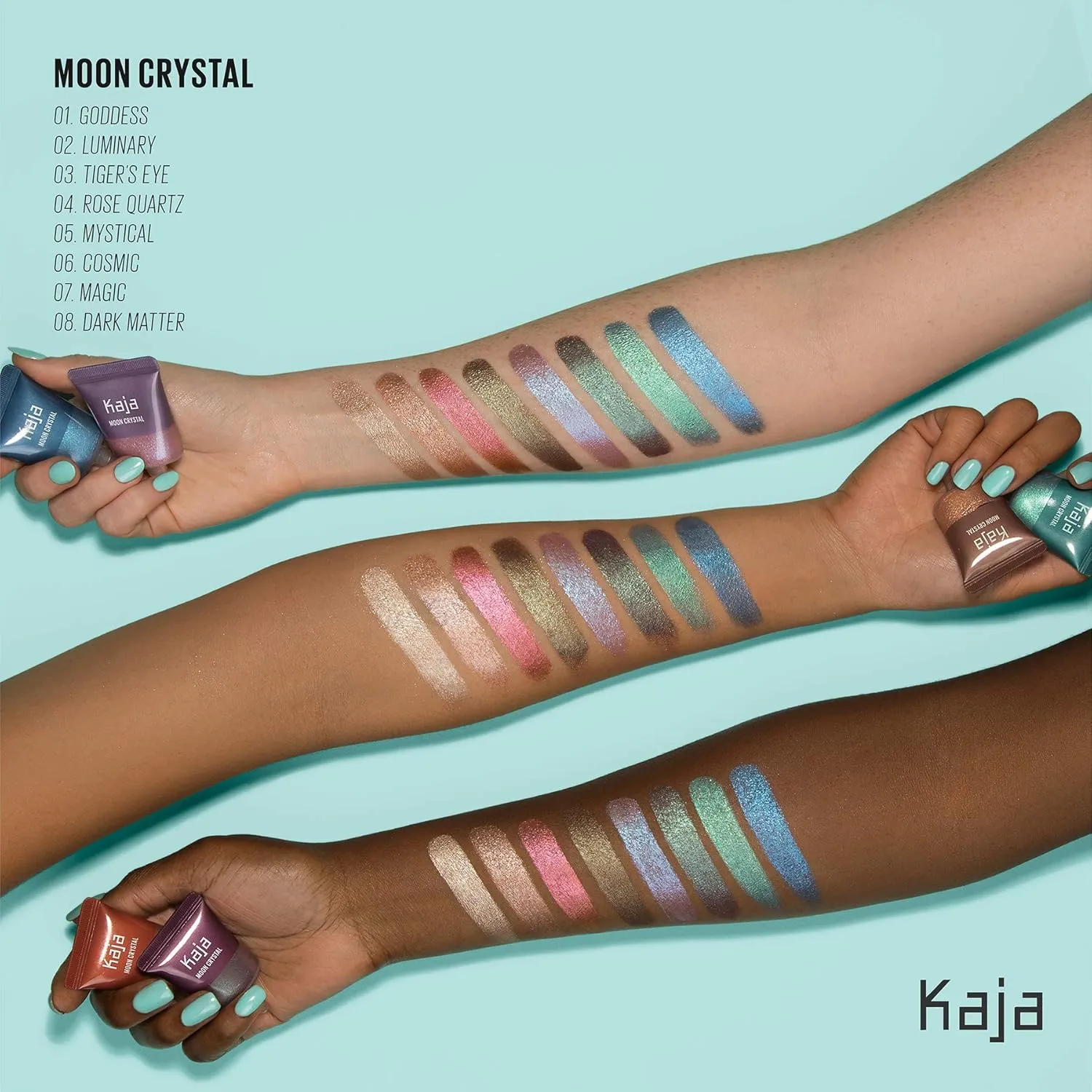 Kaja Eyeshadow - Moon Crystal | Sparkling Eye Pigment, Shimmering Brown Taupe Finish, Highly Pigmented, Glitter, 03 Tiger's Eye, 0.29 Oz