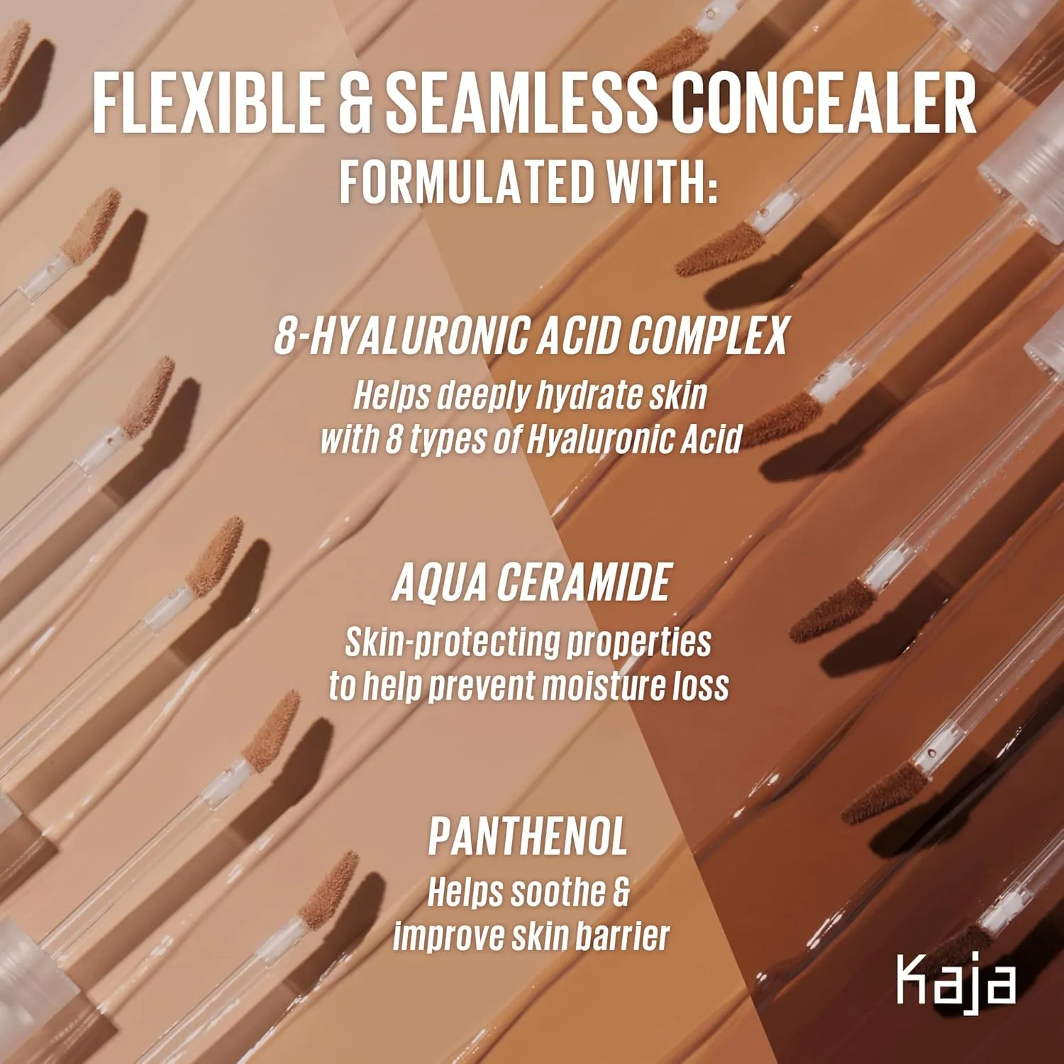 Kaja Liquid Concealer - Don't Settle | Buildable, Lightweight, Light-to-medium Coverage, Color-correcting, 03 Mooncake, 0.21 Oz