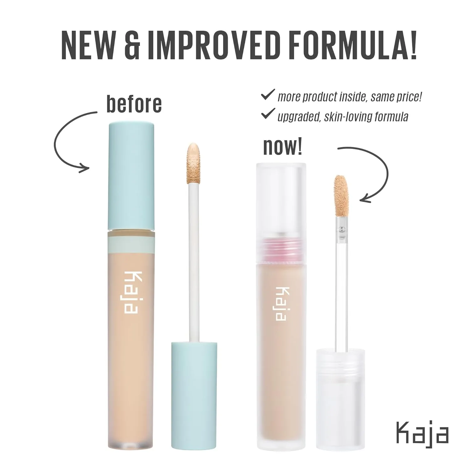 Kaja Liquid Concealer - Don't Settle | Buildable, Lightweight, Light-to-medium Coverage, Color-correcting, 03 Mooncake, 0.21 Oz