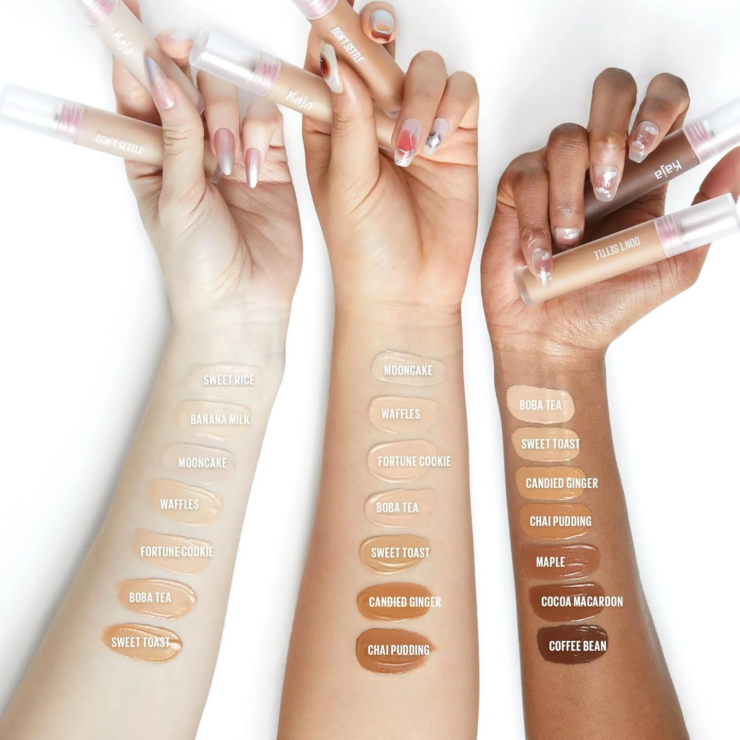 Kaja Liquid Concealer - Don't Settle | Buildable, Lightweight, Light-to-medium Coverage, Color-correcting, 03 Mooncake, 0.21 Oz